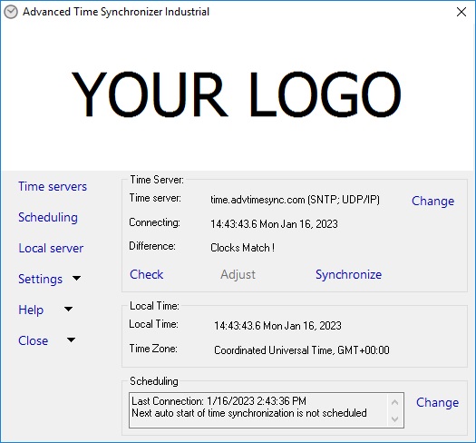 Advanced Time Synchronizer Industrial Screenshot